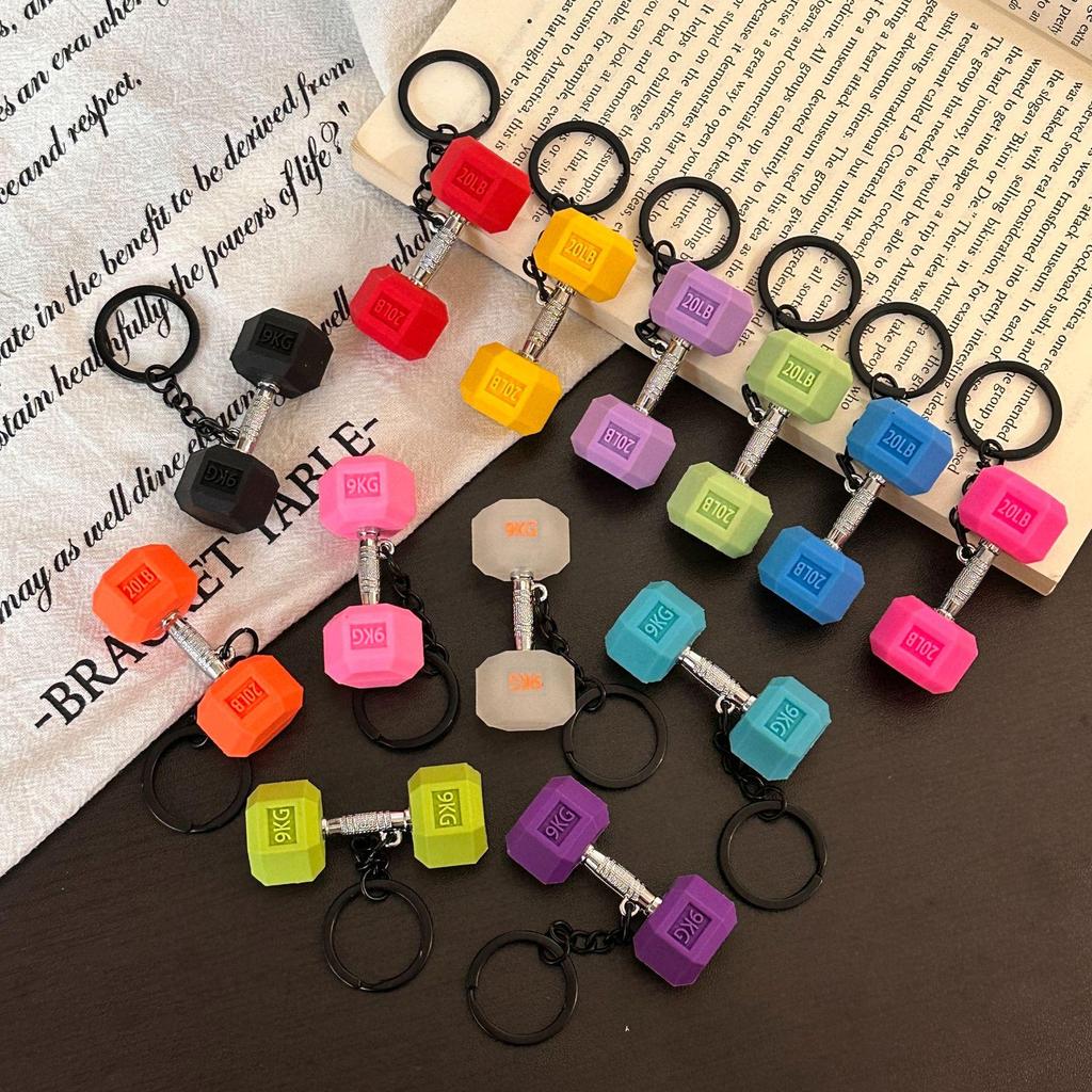 Creative Metal Grip Dumbbell Pendant Charm: Sports-inspired Cultural Ornament