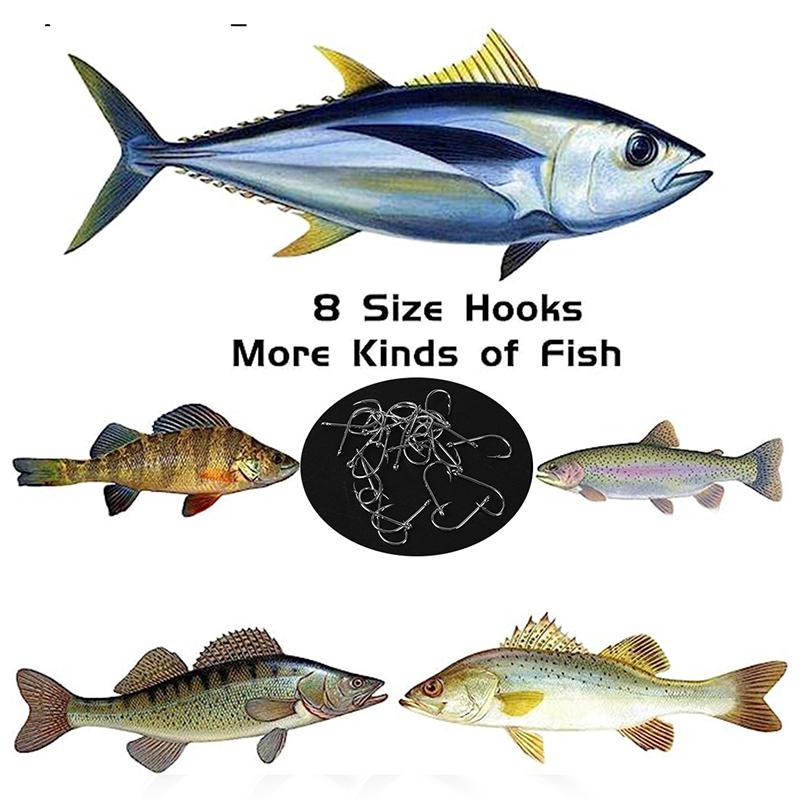 100Pcs Double Back Thorn, Bent Fishhook, Long Handle, Tube, Sea Fishing Hook, Barb With Ring, Crooked Mouth Hook