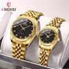 CHENXI Business Gold Couple Wristwatches Waterproof Luminous Couples Watch Fashion Stainless Steel Band Man Woman Watches