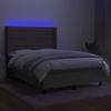 Maison Exclusive - Sommier à lattes de lit matelas et LED Taupe 140x190 cm Tissu