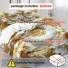 3Pcs Golden Dragon Duvet Cover Set (1 Duvet Cover + 2 Pillowcases No Insert) High-Definition Print Exquisite 3D Style