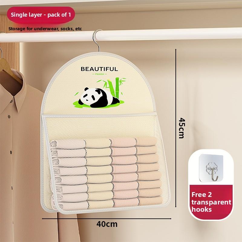 New Style Underwear and Pant Storage Pouch for Dormitory Closet - A Hanging Net Bag for Storing Socks and A Door-back Organizing Pouch