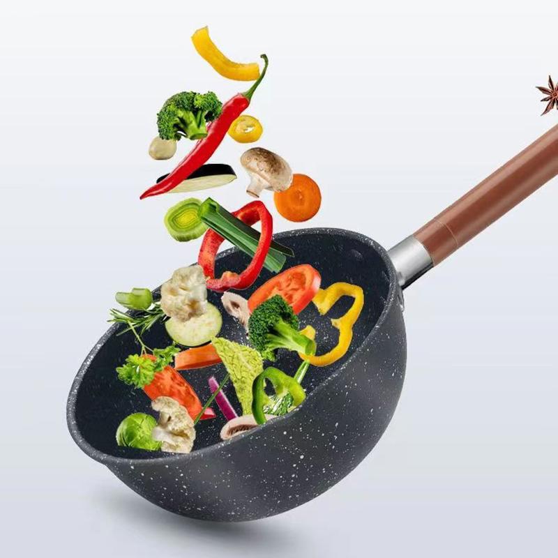 Nonstick Sauce Span Boiled Milk Pot Long Handle Medical Stone Omelette Pan With Lid Mini Soup Pot Universal For Home Kitchen