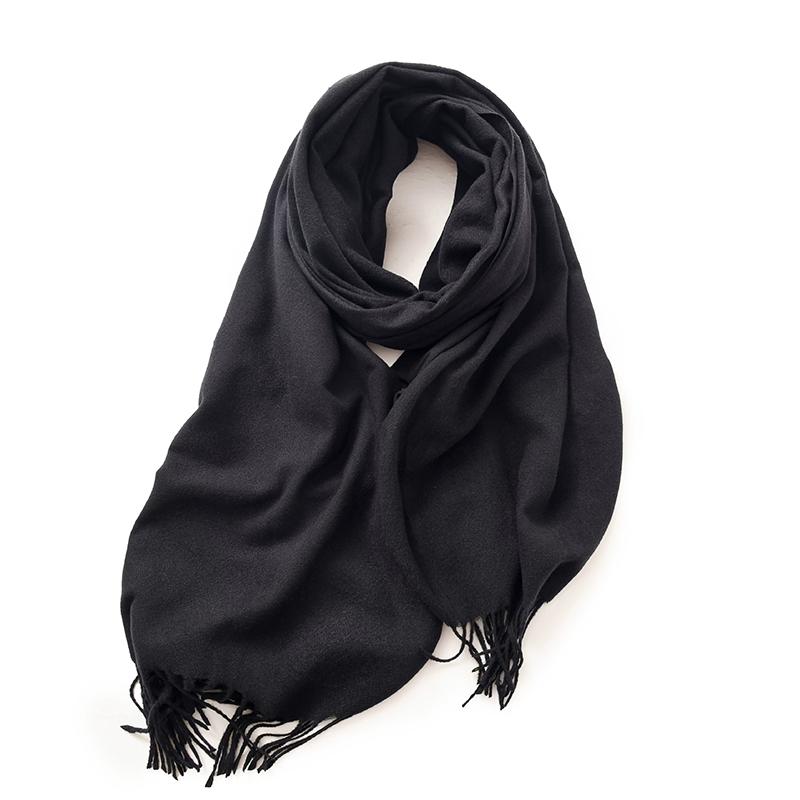 

WTEMPO Autumn Winter Solid Color Women s Long Scarves Retro Elegant Casual Versatile Scarf Shawls Couple Cold-proof Windproof Warm Tassel Scarves 1pc чорний