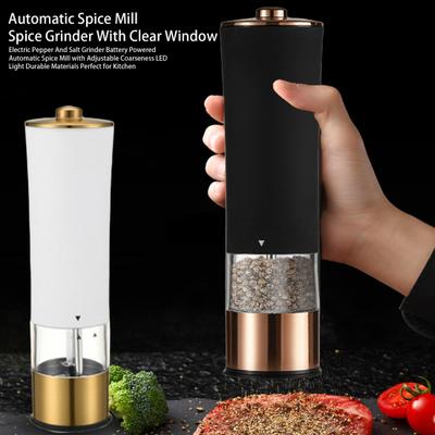 Elektrický mlýnek na pepř a sůl na baterie automatický mlýnek na koření