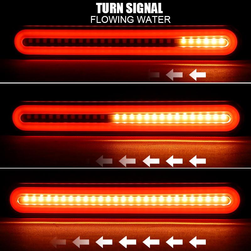 Truck Trailer 3 In 1 LED Tail Brake Light 12V 24V Car Motorcycle ATV LED Taillights Amber Turn Signal Lamp DRL Stop Flash Lights