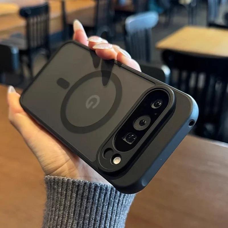 

For Google 9A Magsafe Case Slim Matte Clear Wireless Charge Cover for Google Pixel 10 9 Pro XL 8A 7A 8 7 6 Pro Armror Back Cover For Pixel 10 pro xl