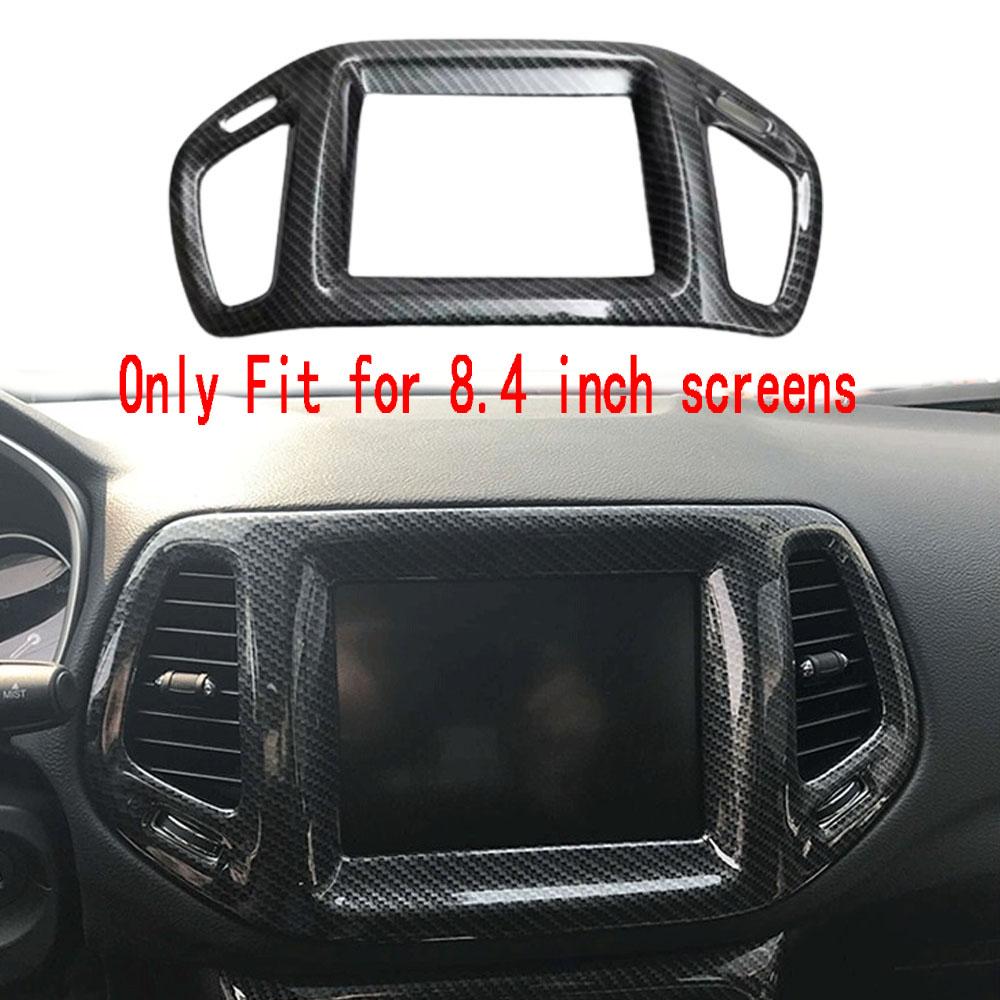 For Jeep Compass 2017 2018- ABS Plastic Car Door Sound Speaker Audio Ring Cover Carbon Fiber Water Cup Holder Frame Trim