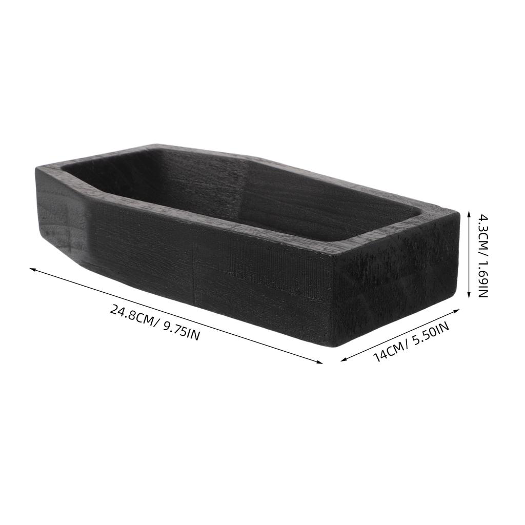 Wood Coffin Shaped Halloween Serving Tray Rustic Fruit Snack Appetizer Platter Holiday Party Platter Wood Decorative Tray