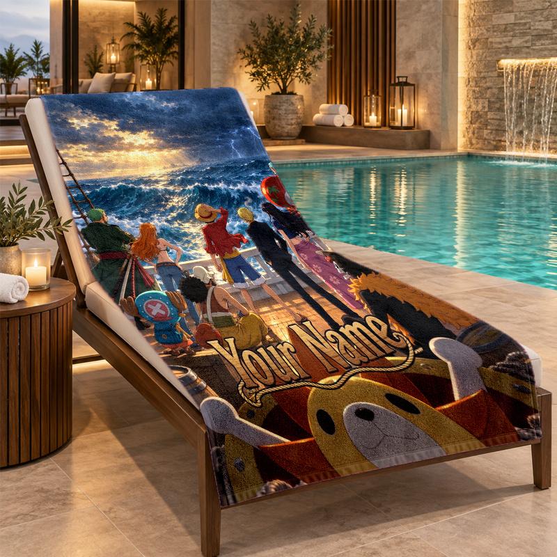 Custom Name One Piece Beach Towel Personalized Text Soft Towel Swimming Travel Bath Gift
