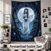 Custom Tapestry Wall Hanging, Corpse Bride Emily Victor Personalized Name Text Home Wall Decor