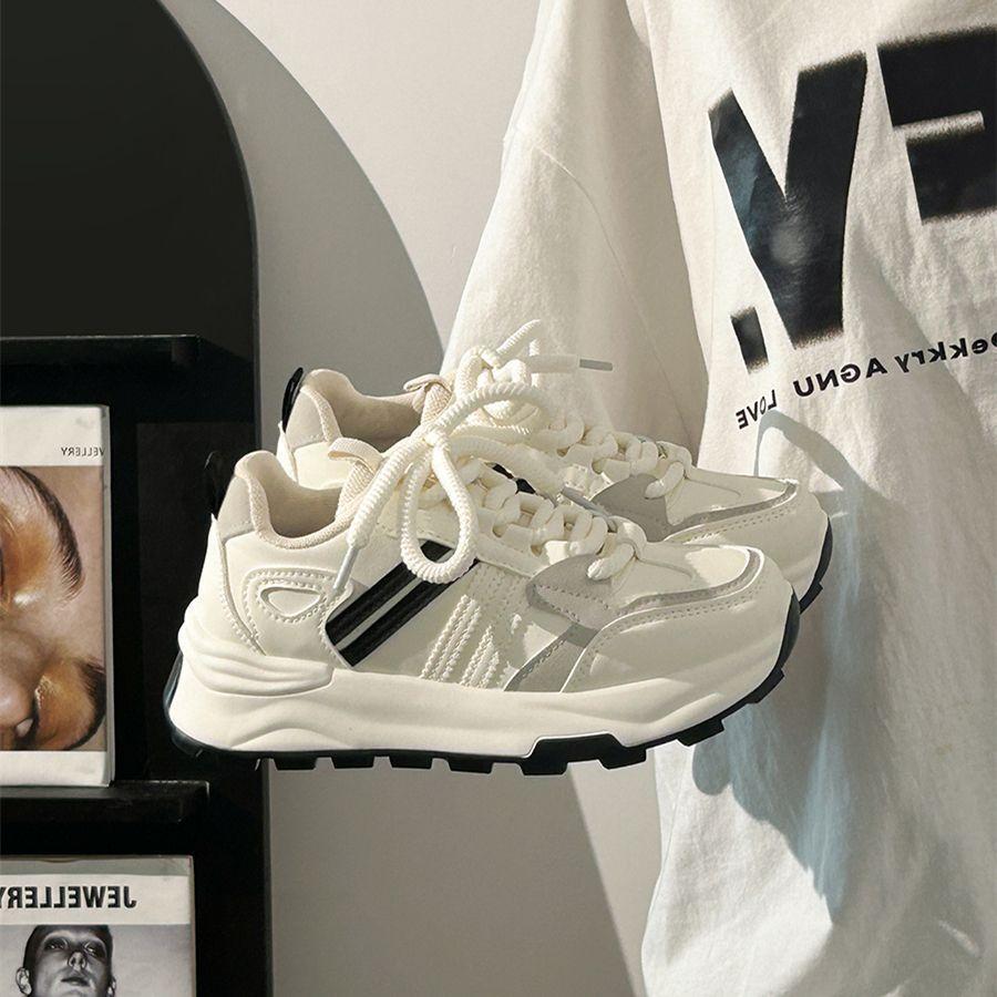 Mesh Platform Sneakers Women's 2025 Spring New Popular Muffin Sole Casual Shoes Small Height Increase Dad Shoes