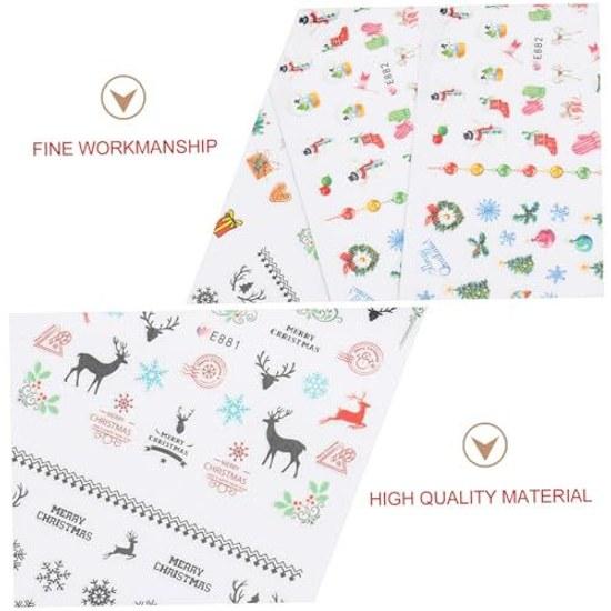 Frcolor Nail Seal Christmas Sticker 3D Santa Elk Art Easy Application DIY Decoration Manicure Set 3