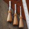 3 size 4mm 6mm 8mm Practical Leather Craft Edge Beveler Skiving Beveling Knife DIY Cutting Hand Craft Tool with Wood Handle