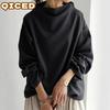 Moda Donna Casual Tinta Unita Stampa Manica Lunga Bluse e Camicie