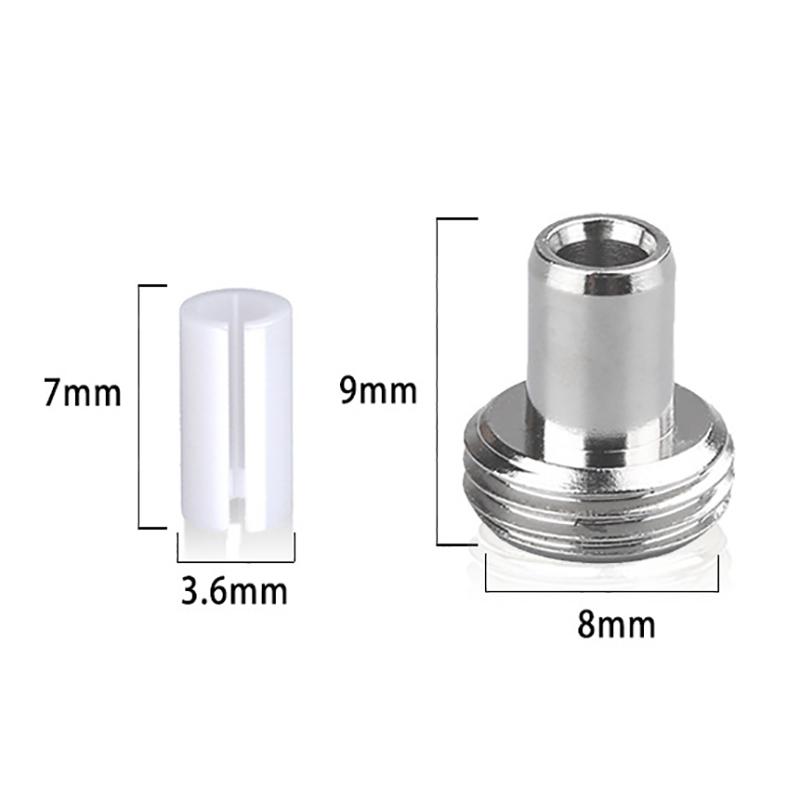 3Set 7mm Ceramic Tube Sleeve & Metal Head Connector Adapters For Visual Fault Locator Red Light Pen Fiber Optic Cable Tester