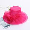 Summer Organza Mesh Top Hat Fashion Hat Women's Flower Beach Sun Hat Big Edge Face Covering Sun Hat