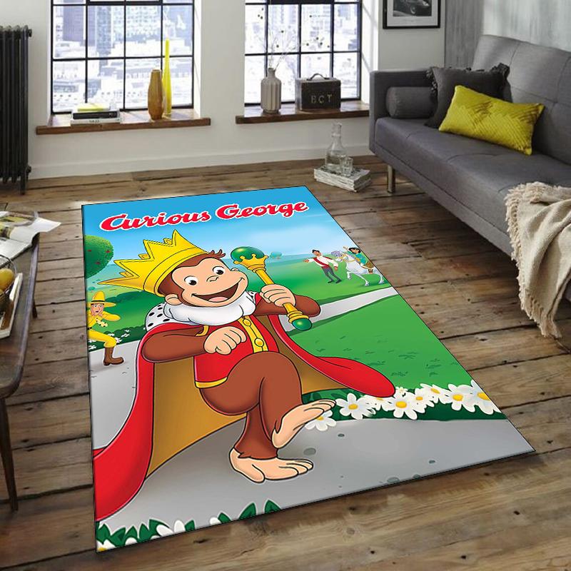 1pc Curious George (7) Design Area Rug - Non-Slip, Soft & Cozy Floor Mat for Living Room, Bedroom, Office - Indoor/Outdoor Decorative Carpet