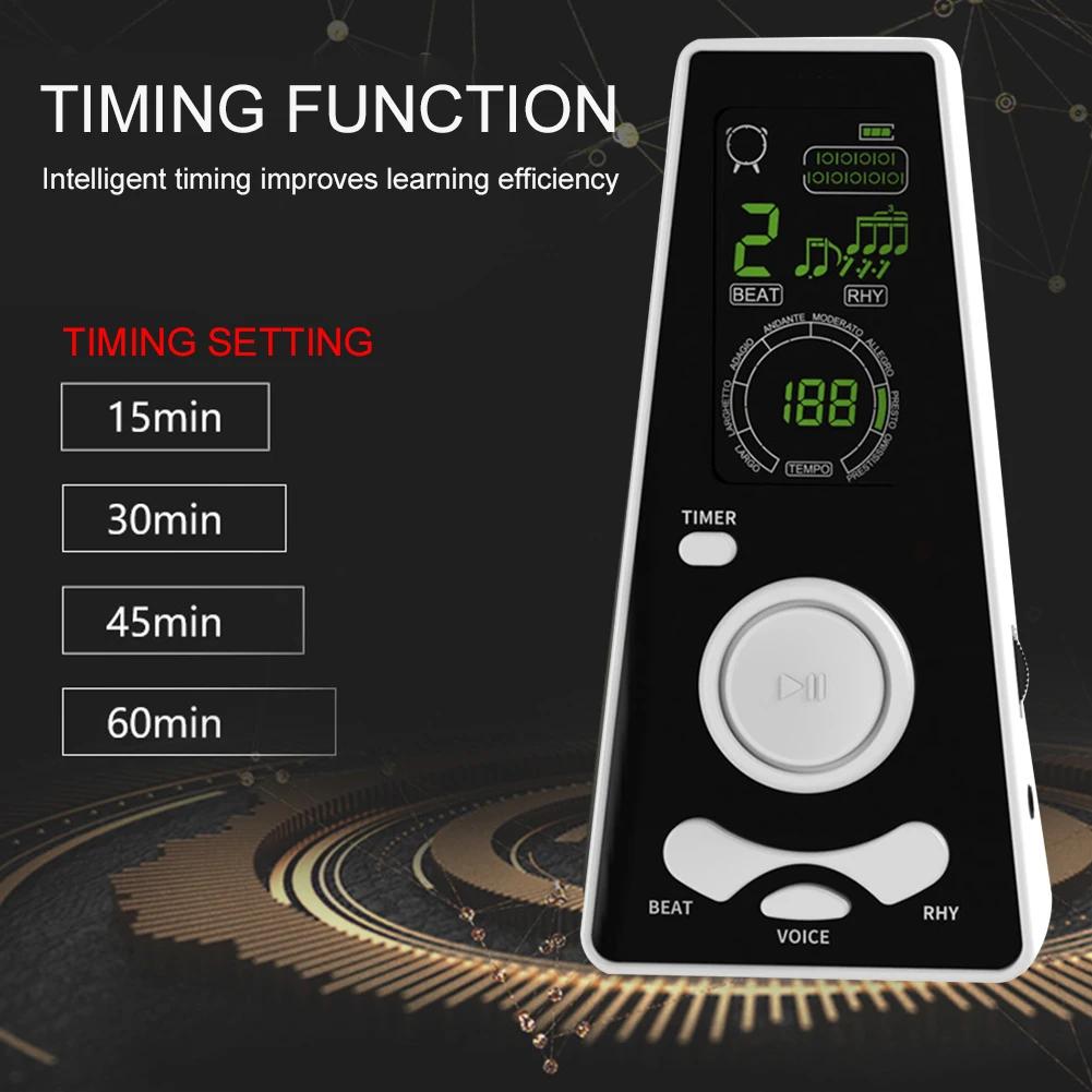 Electronic Digital Metronome Volume & Beat Speed Adjustable Electronic Metronome with Timer for Piano Guitar Violin Drums