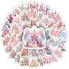 Watercolour Cartoon Castle Stickers DIY House Decal for Laptop Phone Scrapbook Luggage Decorative Bottles Graffiti Waterproof
