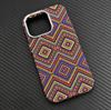 iPhone 17 Pro Max Retro Pattern Kevlar Magnetic Case for Apple 16 - Embossed Skin-Feel Hard Cover