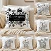 Cool D-Diptyque-E Cushion Cover Silky Short Plush Sofa Pillow Cover Hidden Zipper Soft Dustproof Case for Home Decor