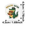 50 Cartoon Crocodile Fun Stickers, Waterproof Creative Hand Account Skateboard Notebook Water Cup Decorative Stickers