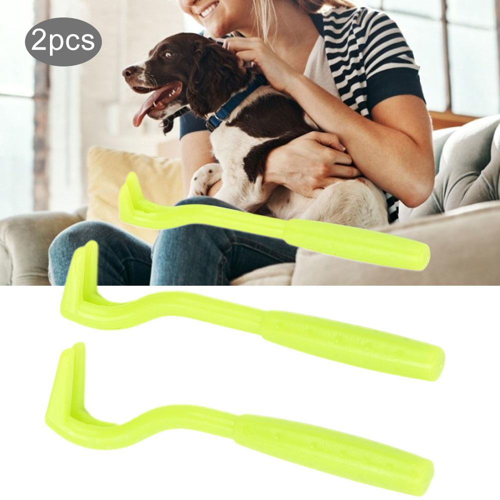 2 Sets of ABS Green Pet Tick Remover Bug Catcher Flea Tweezers Groom Tool for Dogs Cats General