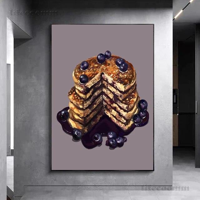 Sunn frokost Kunstplakat Dekorasjon Mat Foto Kunst Veggmaleri For Restaurant Kjøkken Dekor Plakat og trykk Ingen ramme