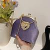 Fashion Chains Velvet Frame Heart Dinner Hand Bags Hot Sale Diamonds Shoulder Bag High Quality Sweet Crossbody Bags for Women