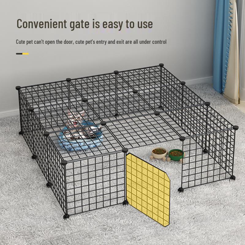 Indoor Pet Fence: Dog and Cat Barrier Gate with Iron Mesh for Anti-Escape and Isolation