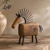 Elegant Sculptural Decor for Entryway Vintage Horse Figurine Rustic Farmhouse Sculpture Folk Art Interior Design Accessories Tabletop Ornament Home