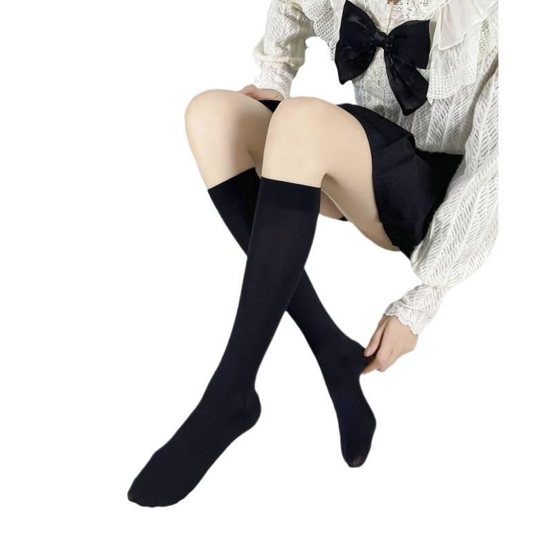 Women's Velvet Calf Slimming Socks - Spring/Summer/Autumn Thin JK Mid-High Over-the-Knee Trendy Style.
