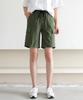 Ppaeppae Elastic String Label Patch Pocket Cargo Shorts