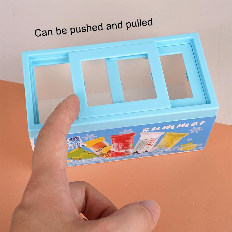 1:12 Dollhouse Miniature Ice Cream Cabinet Freezer Supermarket Ice Chest Kids Pretend Play Toys Doll House Accessories