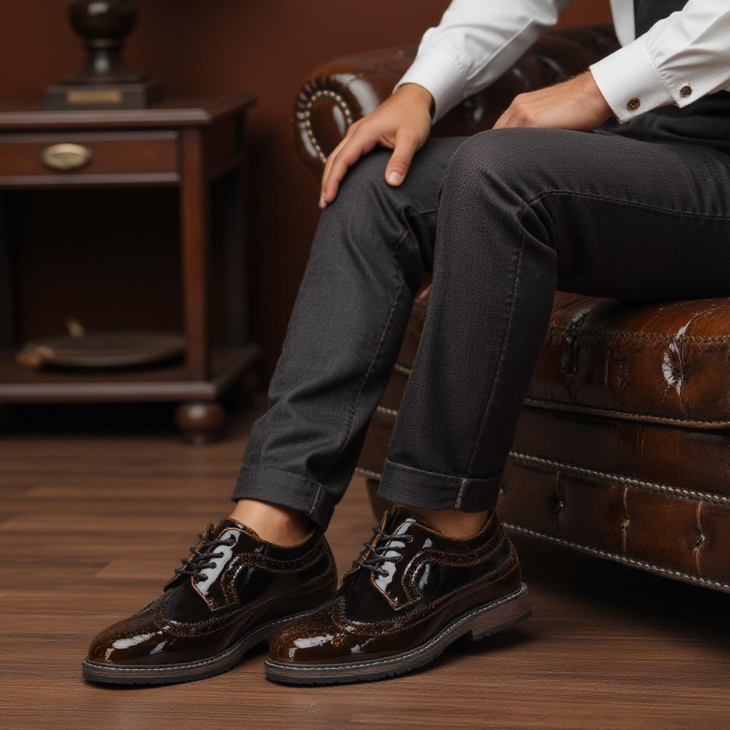 Men Leather Shoes Brand Comfortable 2026 Comfortable Fashion Men Derby Shoes