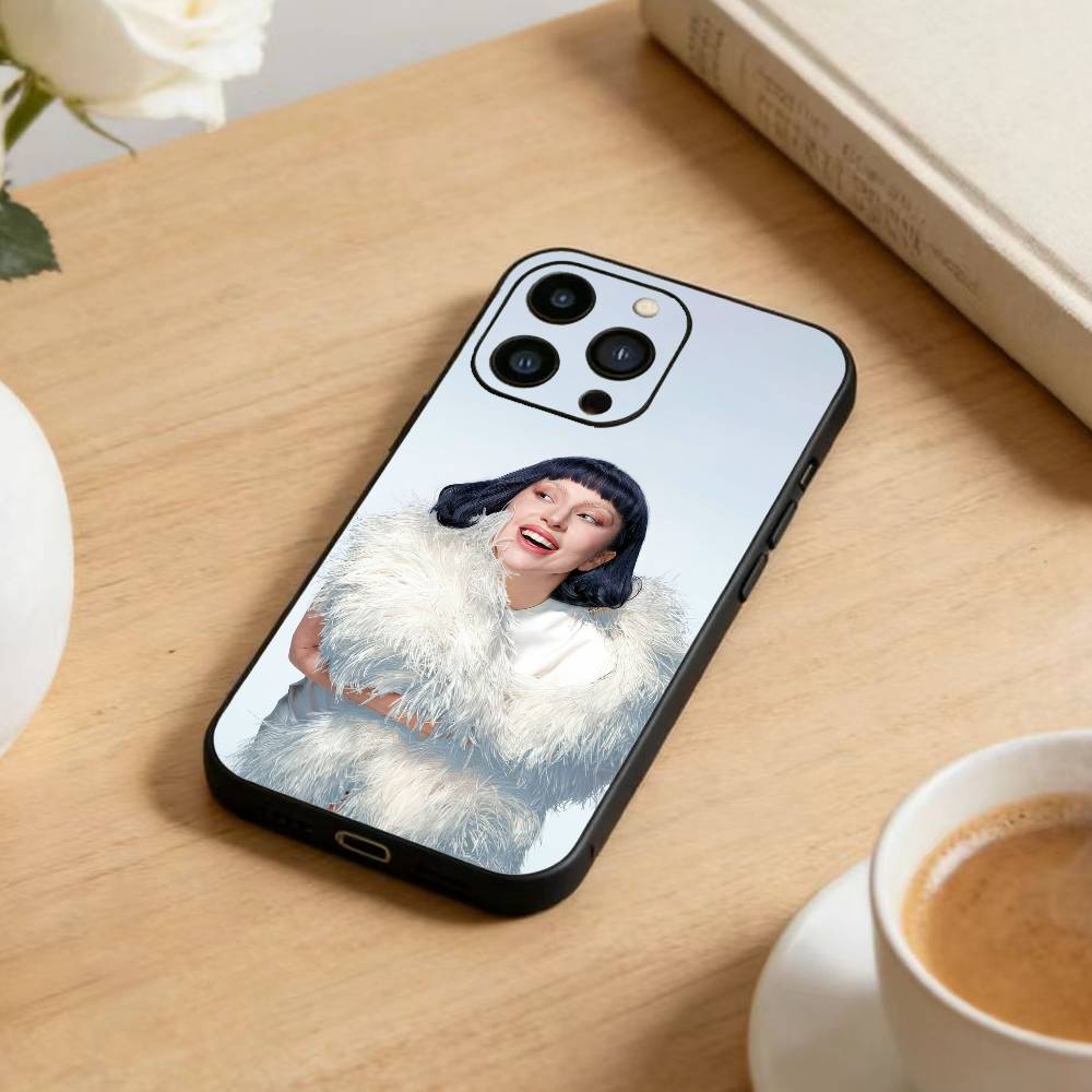 D-Lady Gaga  Phone Case For iPhone17,16,15,14,13,12 Plus,Max Soft Silicone Black Cover