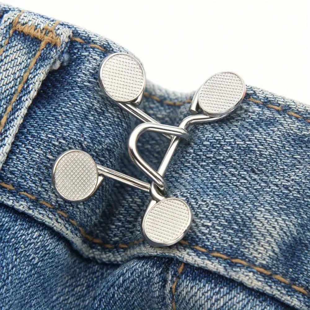1 Sets Adjustable Jeans Buckle Seamless Pants Waist Clothes Button Nail Free Repeated Removal Artifact Invisible Waist