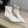 Fashion Footwear Low Heel Women Ankle Stretch Boots Female Pumps Fashion Pointed Toe Modern Ladies Short Boots Slip On Shoes Lady