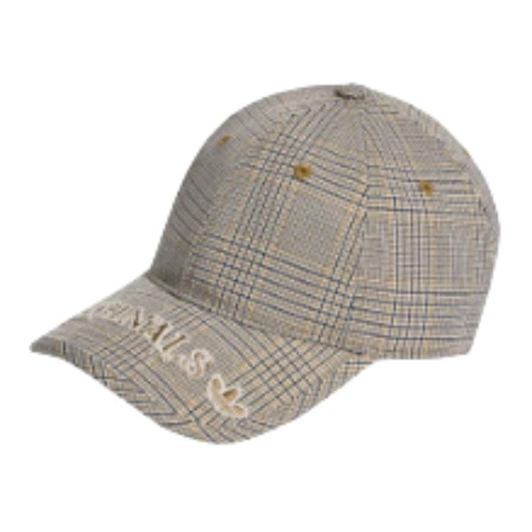 

Adidas Originals Trendy Plaid Design Recycled Polyester Baseball Cap Unisex caps Bronze KW1277 OSFM