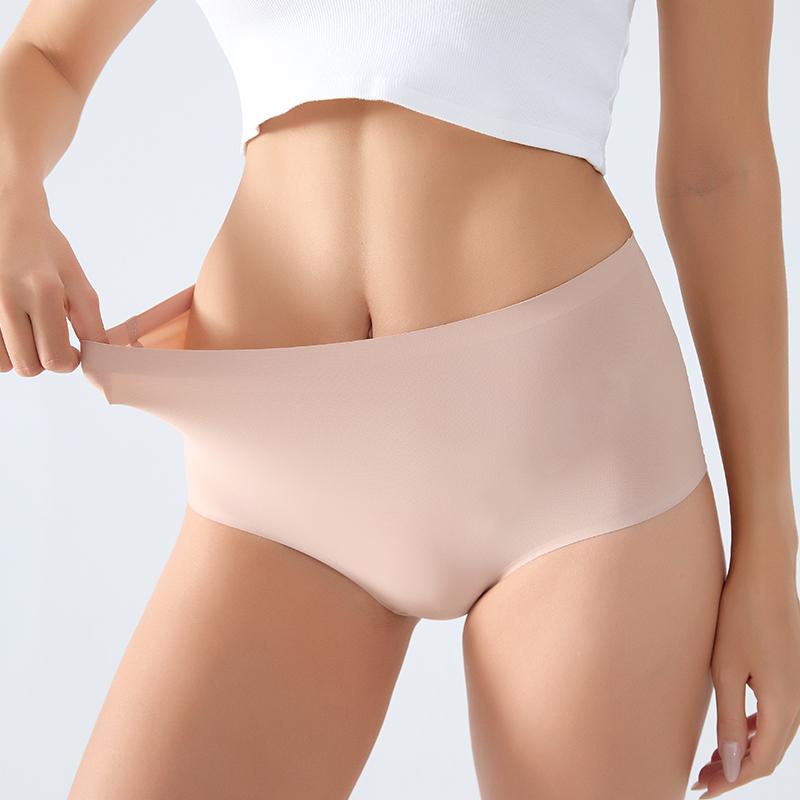 FINETOO 3Pcs Women's Panties Seamless Underwear Invisibles Briefs High Waist Full Coverage Breathable Moisture Wicking Underpant