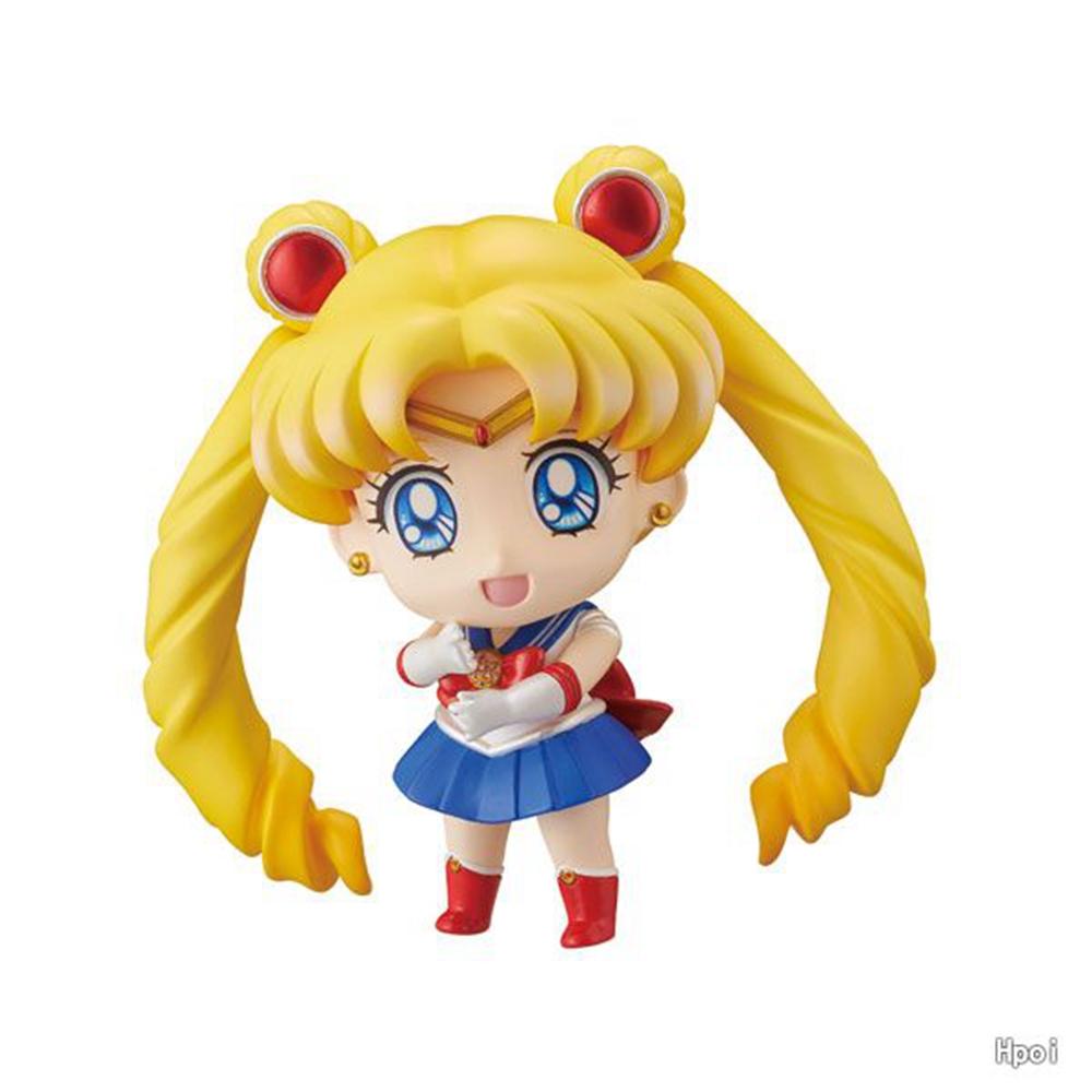 5PCS Anime Sailor Moon S Figure Cartoon Figuarts Mini Kaiou Michiru Tomoe aru Meiou Setsuna Toys For Girls Model Gift Dolls