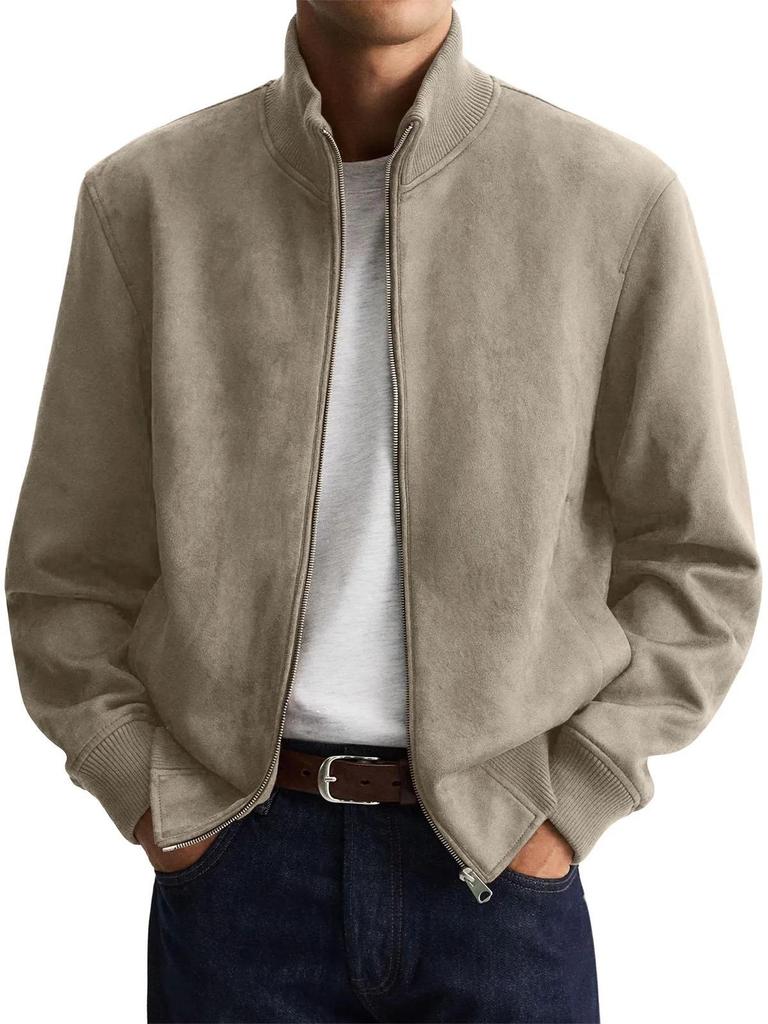 Men's Trendy Spring Business Casual Jacket - Anti-Wrinkle, Long Sleeve, Stand Collar, Zipper Hoodie