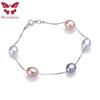 HENGSHENG Echtes 925 Silber Armband Für Damen 6-7mm/8-9mm Natürliche Süßwasserperle Silberkette Schmuck Geschenk