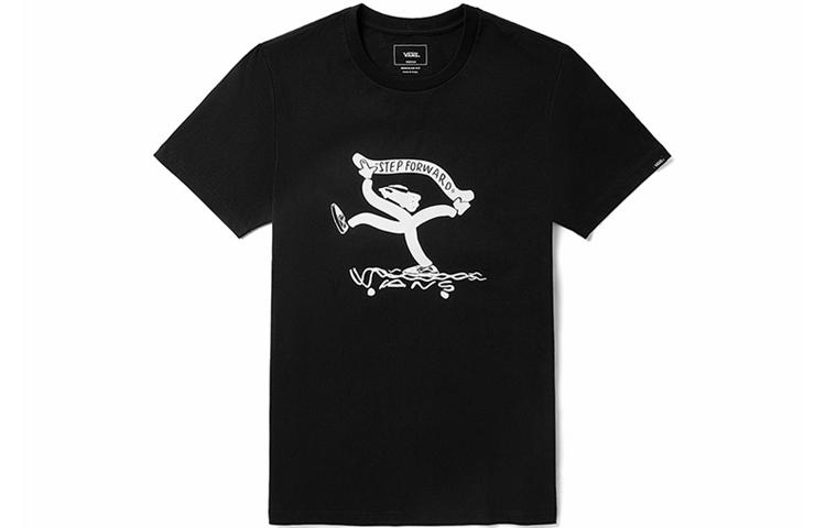 Футболки Vans X FIVEMONKER Унисекс Черные с круглым вырезом Умеренный прямой крой VN0A5F48BLK XL