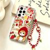 Cat Red Apple Fruit Chain Case For RENO 14 15 PRO 15F 14F13F 12F 11f 11 10 12 13 OPPO A6X A2 A3 A5 A6 Pro A3X A18 A17 Cover