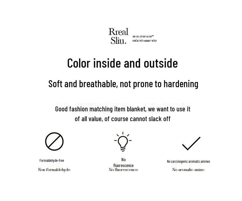 G5Z Wabi-Sabi Stil Kaffee Farbe Decke: Luxuriöser Bettläufer und Sofadecke für Zuhause oder Büro