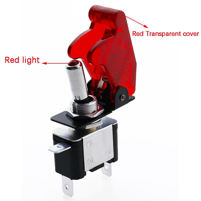 Auto Car Boat Truck Illuminated Led Toggle Switch With Safety Aircraft Flip Up Cover Guard Red Blue Green Yellow White 12V20A