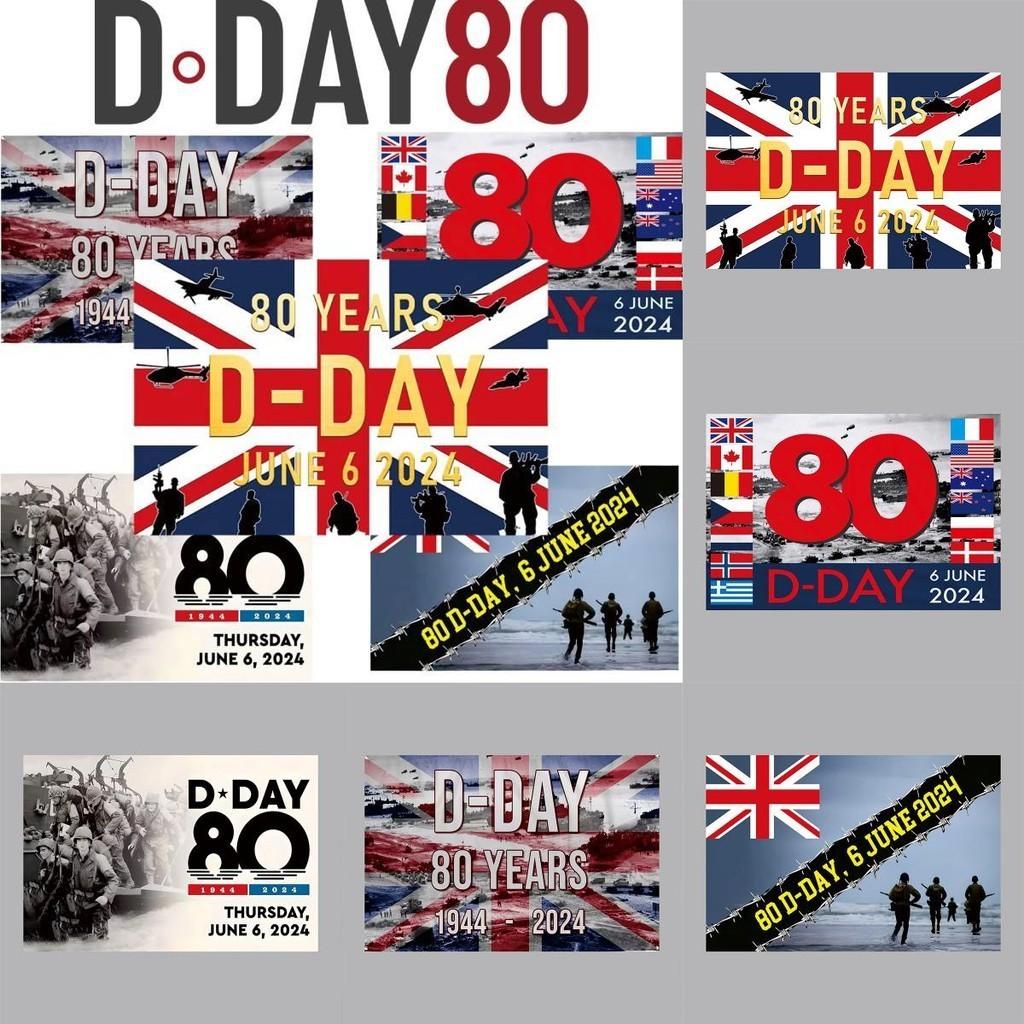 80. Jahrestag des D-Day Flagge Gedenkflagge Polyesterbanner