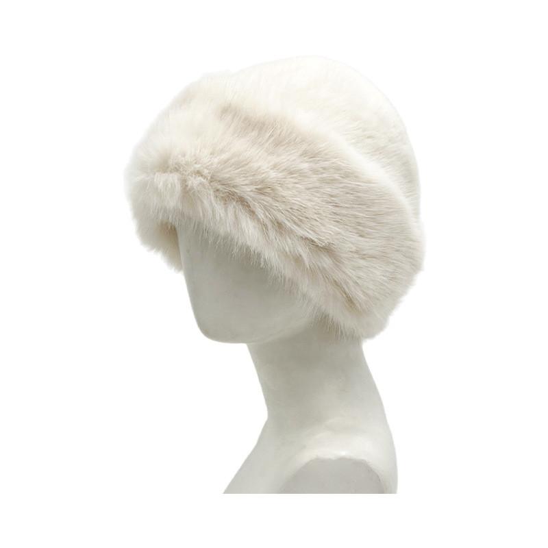 Plush Faux Fur Fisherman Hat Solid Color Thickened  Furry Stylish Winter Warm